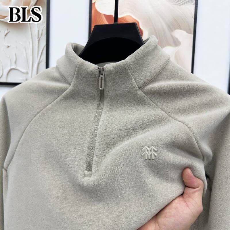 高端加厚保暖长袖T恤男款冬季2025新款双面绒卫衣男士内搭打底衫