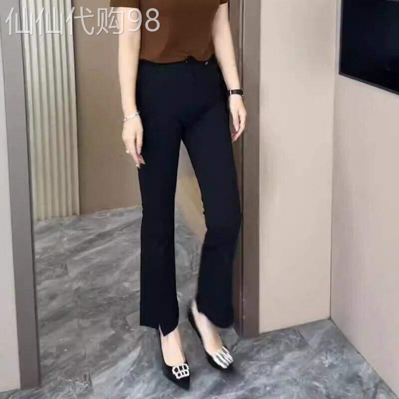 冰丝薄款微喇叭裤子女2026新款夏小个子胖mm大尺码高腰显瘦垂感西