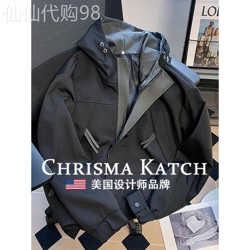 出口美国Chrisma Katch~连帽冲锋衣外套春秋防水高端夹克衫宽松