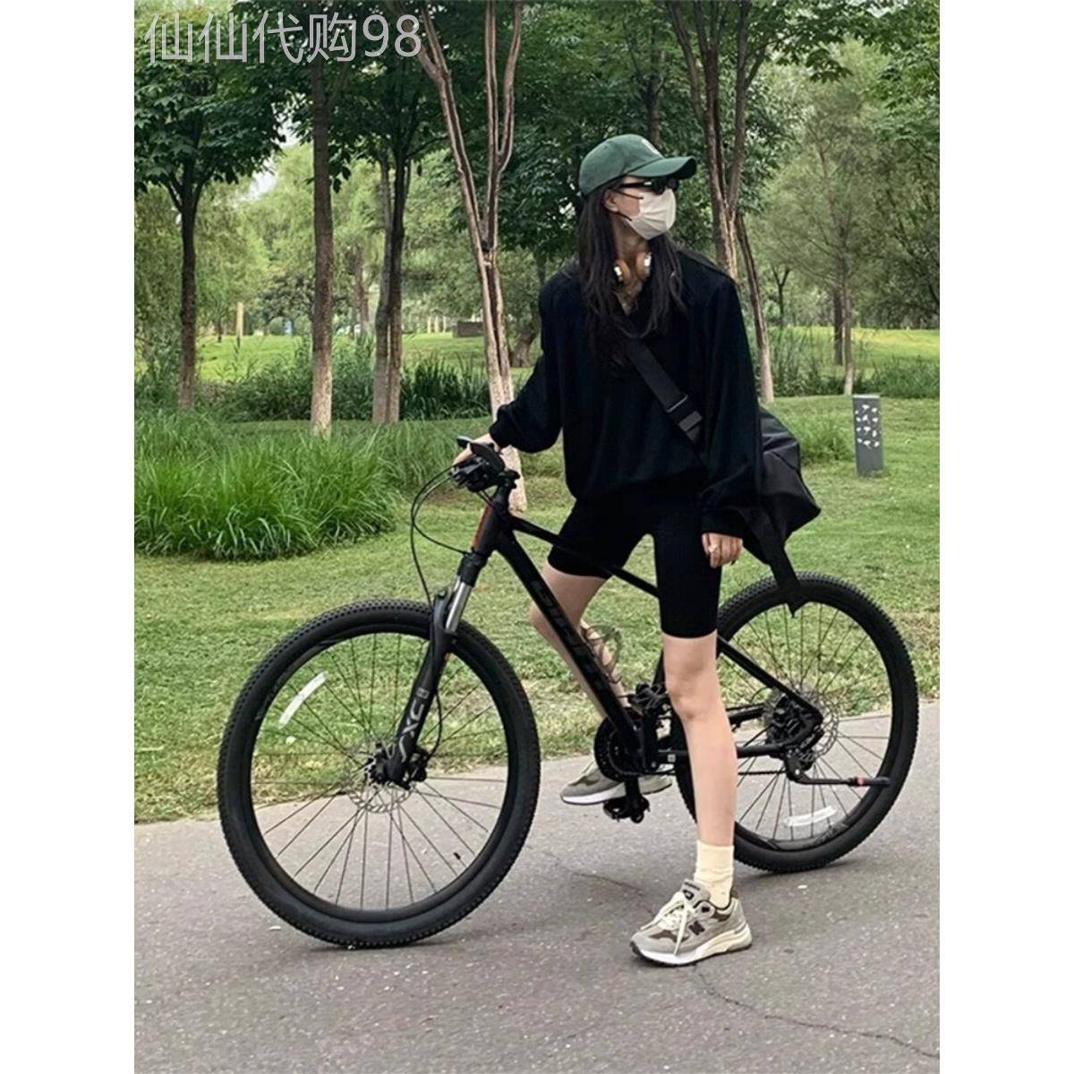 黑色骑行服女款公路自行车美式防晒服早秋机能工装无帽长袖防晒衣