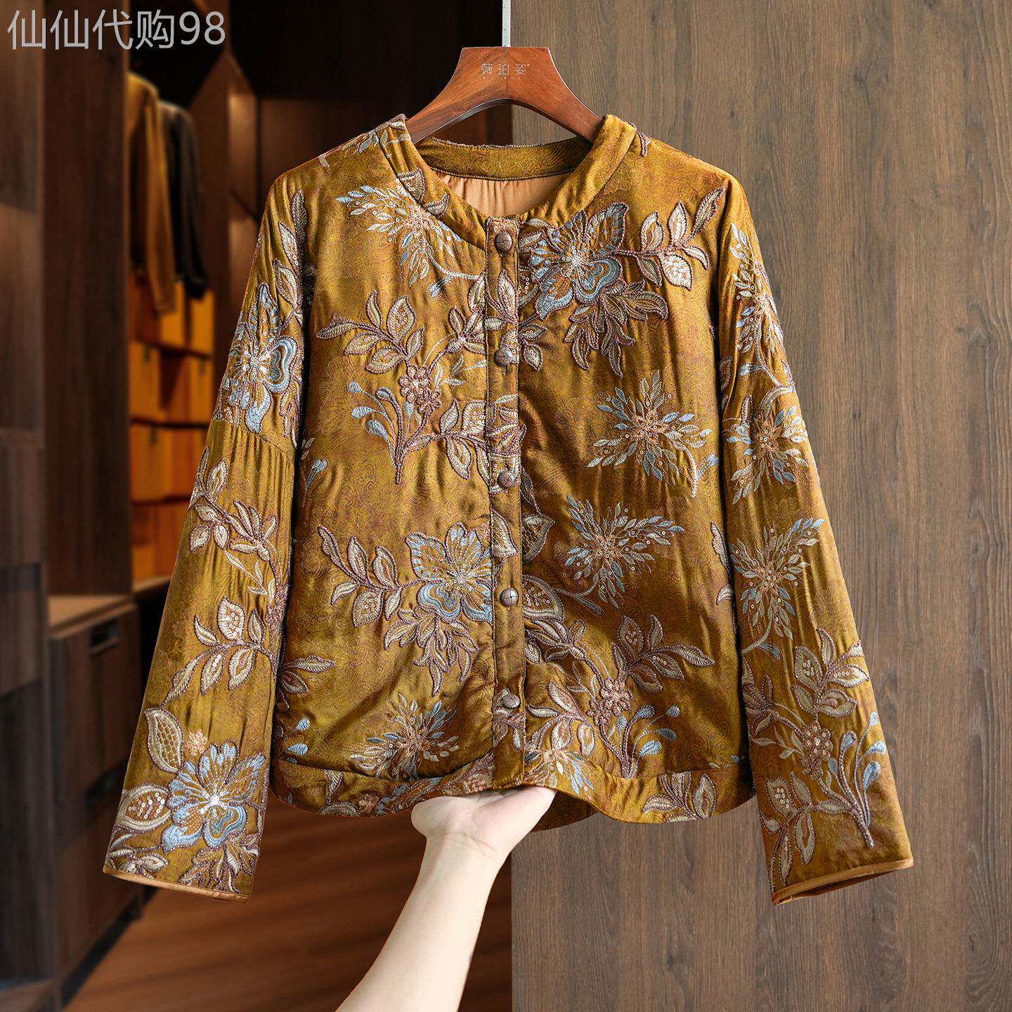 新中式国风棉衣棉服女士冬季加厚保暖重工刺绣独特超好看夹棉外套
