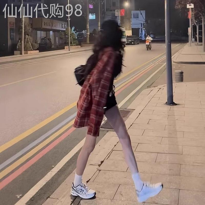 复古红色格子衬衫女夏季2026欧货薄款慵懒风衬衫外套外搭防晒开衫