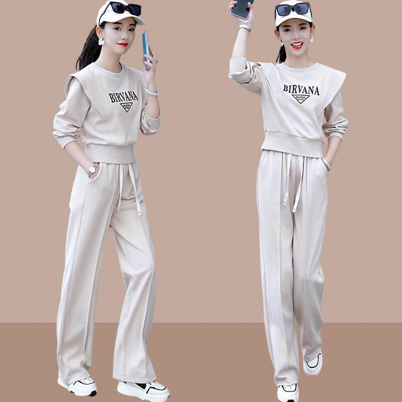 欧洲站2025年春秋新款运动时尚套装女休闲卫衣洋气时髦卫裤两件套