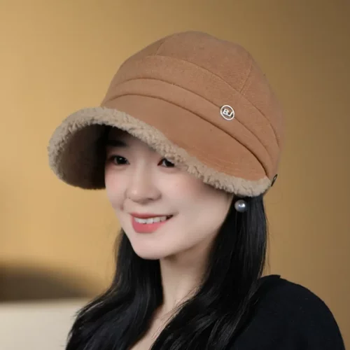 羊羔绒秋冬鸭舌帽时尚保暖