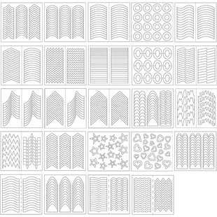 French Manicure DIY Nail Art Tips Guides Stickers Stencil