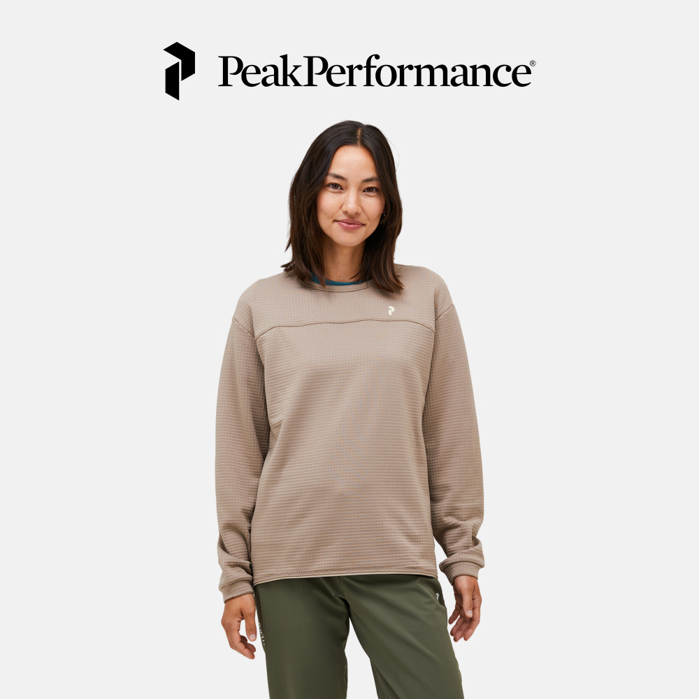 Peak Performance壁克峰Trail Grid户外运动女子抓绒吸湿圆领卫衣
