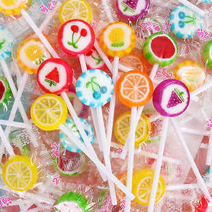创意棒棒糖网红水果卡通糖果水果切片硬糖爆款 儿童节零食休闲糖果