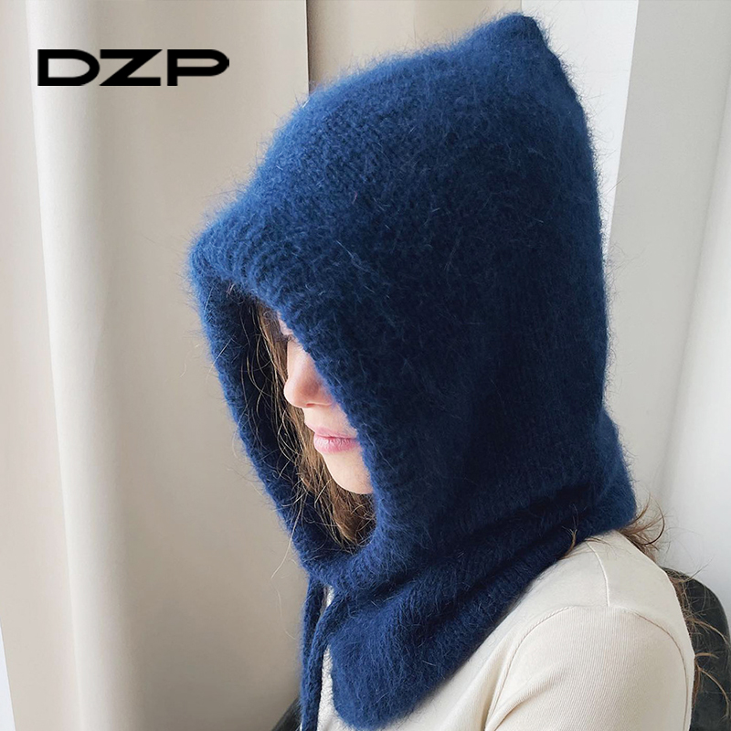 超软韩版毛线女冬针织套头帽子