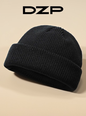 DZP圆顶女雅痞针织帽潮牌毛线帽薄款瓜皮帽男保暖套头冷帽秋冬