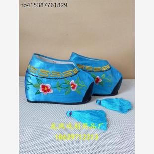 戏剧戏曲古装新娘婚鞋内增高绣花鞋反串花旦小旦女士内鞋 5寸
