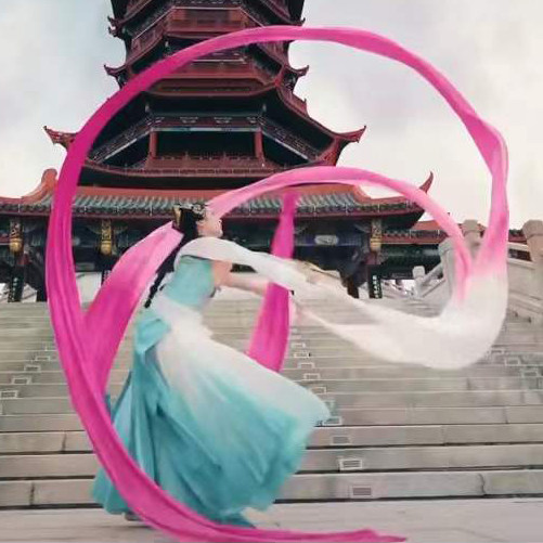 舞蹈彩绸飞天舞长绸子李