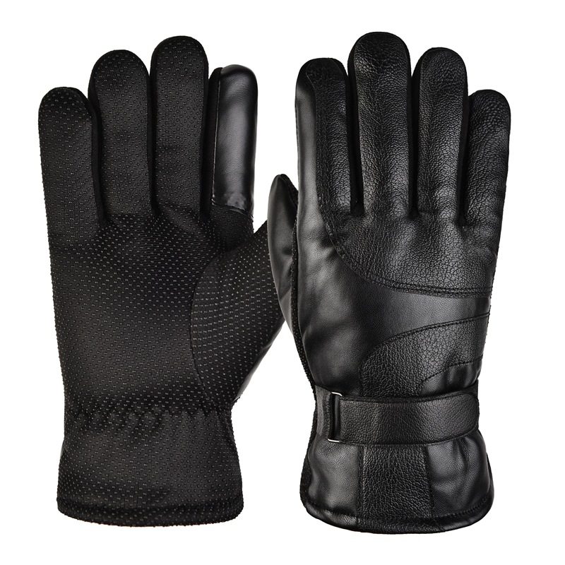 皮手套男士冬季加厚保暖防风防水触屏摩托车骑车骑行专业防滑防寒