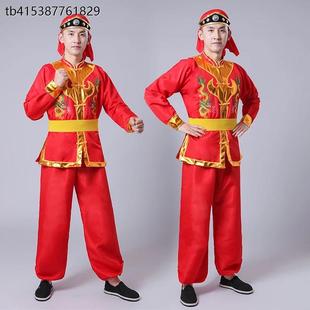威风锣鼓服装舞龙舞狮打鼓轿夫民族秧歌婚庆表演舞蹈演出服装男款