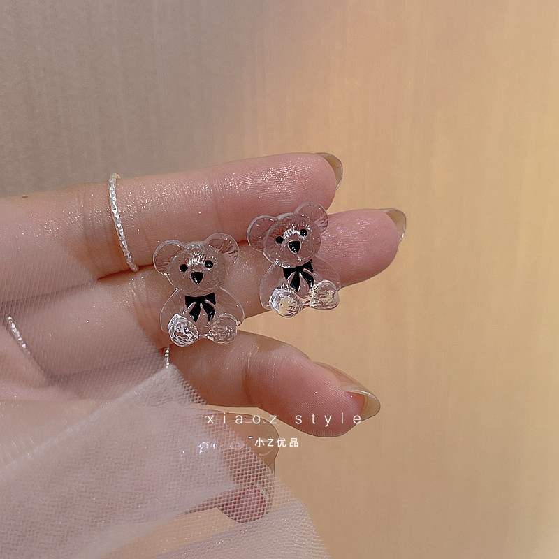 小众冰块甜酷风手工透明纯银针