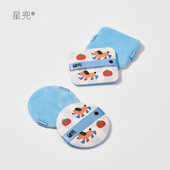 星兜茸茸短绒粉扑轻薄取粉力强蓝色化妆粉扑粉饼替换植绒粉扑 4片