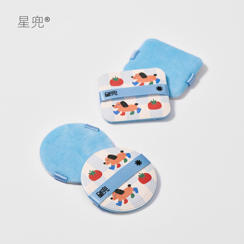 星绒茸茸短绒粉扑粉饼替换植绒扑
