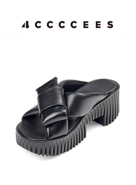 【新品上市】4CCCCEES/Plia Bow 厚底荷兰木履交叉带凉拖女士凉鞋