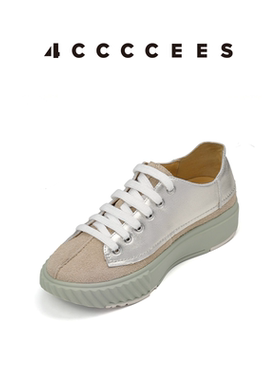 4CCCCEES/ Ray One 香槟色厚底德训鞋休闲小白女鞋爆款百搭运动