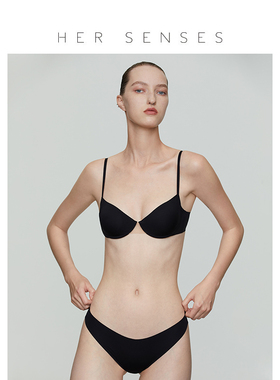 HER SENSES/何识艺塑系列V型轻薄3/4杯光面文胸极简百搭 B032