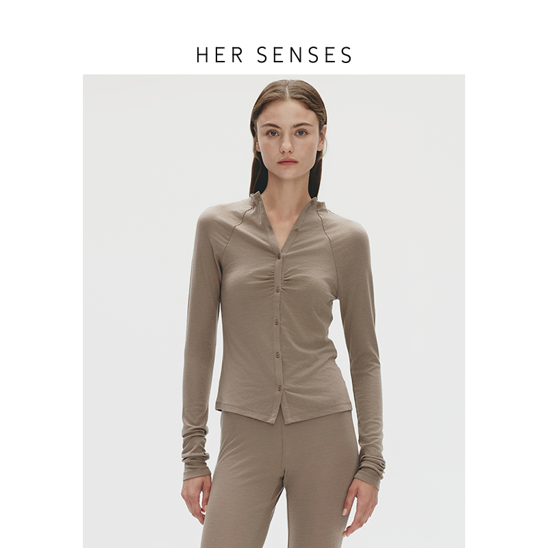 HER SENSES/何识时装系列简约插肩袖开衫HCD12
