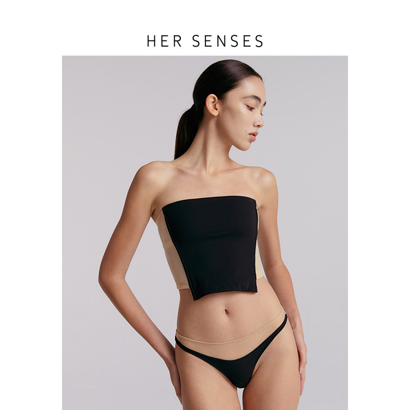 HER SENSES/何识重构系列网纱拼接简约时尚抹胸胸衣C161