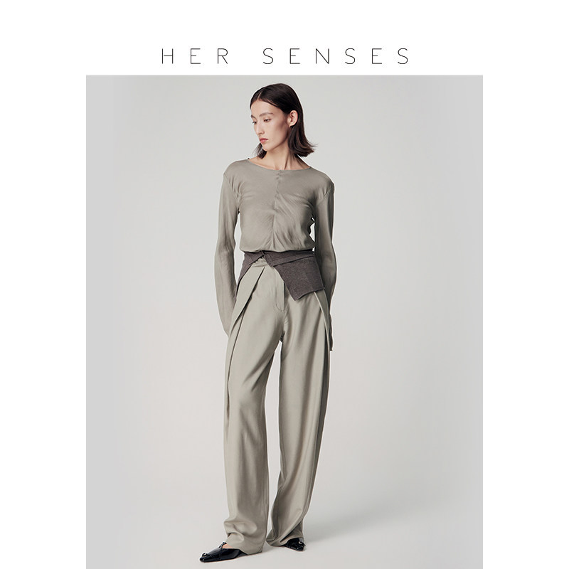 HER SENSES/何识时装系列细支线条优雅毛绒针织腰封A002WW