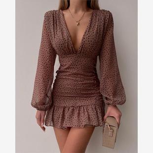 Ruffle Print Hem Ruched Dress All Bodycon Over