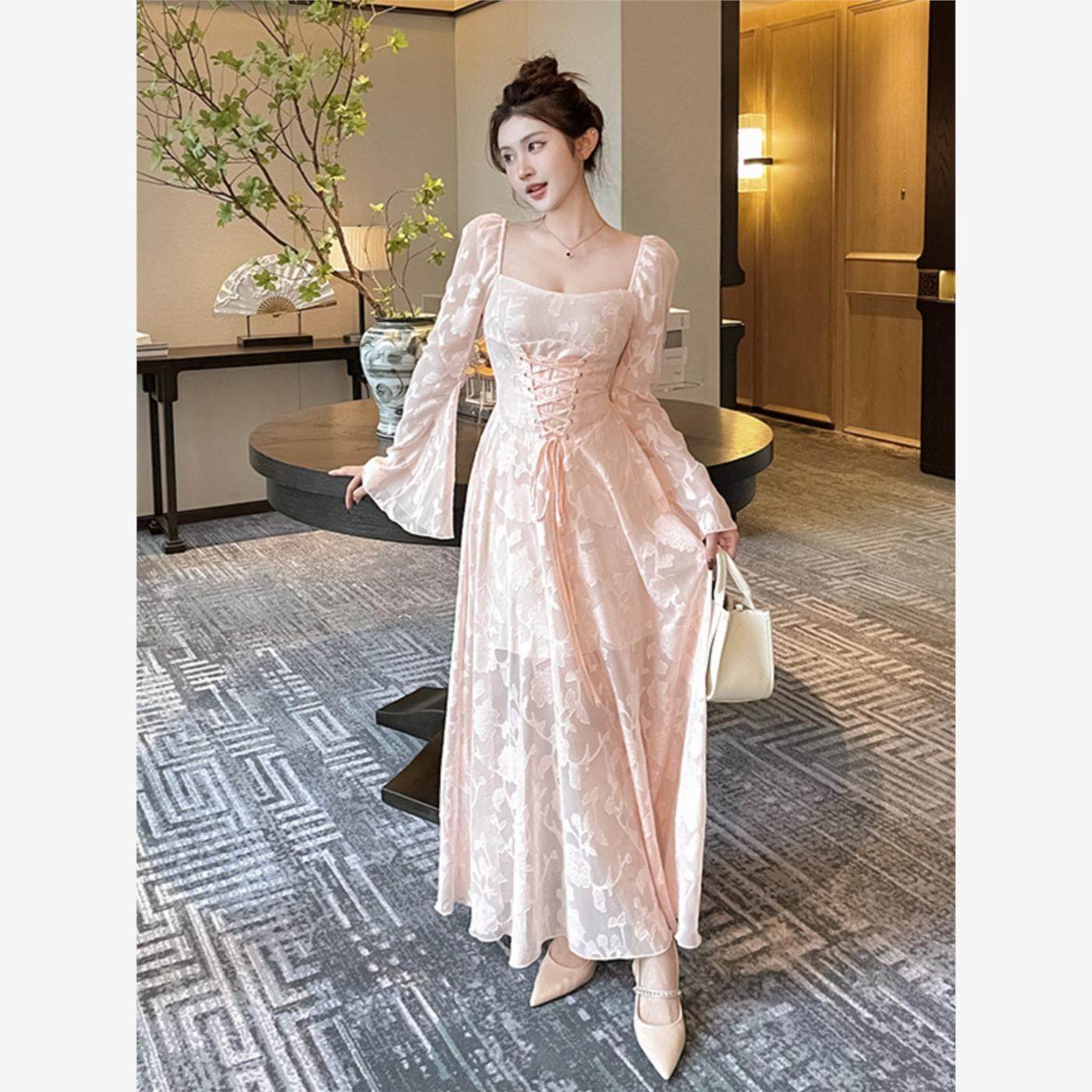 instunning 茶歇法式连衣裙女2024设计感网纱拼接系带新款仙女裙,女装/女士精品,连衣裙,淘宝优惠券,粉丝福利购,淘宝优惠卷