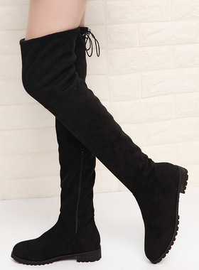 plus size 43 42 women flat boots ladies long boots过膝长靴女