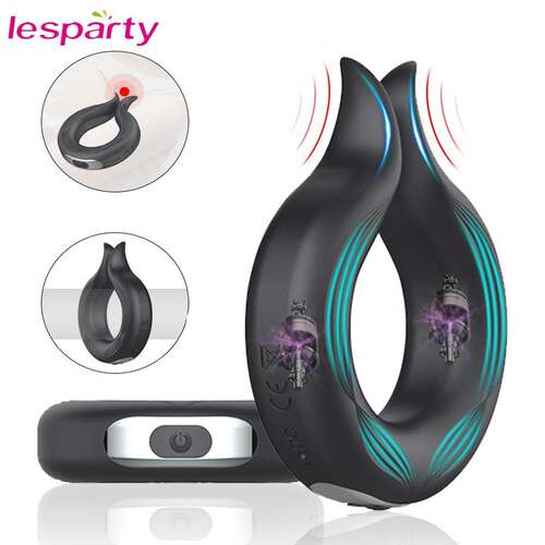 Vibrating Penis Massager Ring for Men Sex Toys Cockring Scro