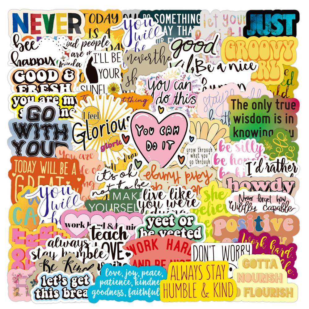 100 Pcs Pack Motivational Phrases Sticker Quotes Sentences W