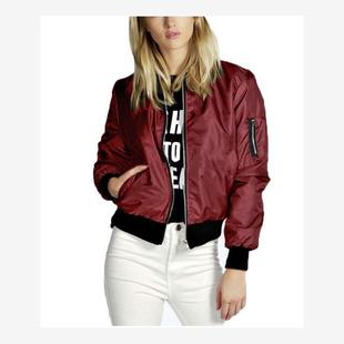 新品 外套Loose 女装 拉链外塔夹克长袖 coat 欧洲站纯色短款 2018秋季