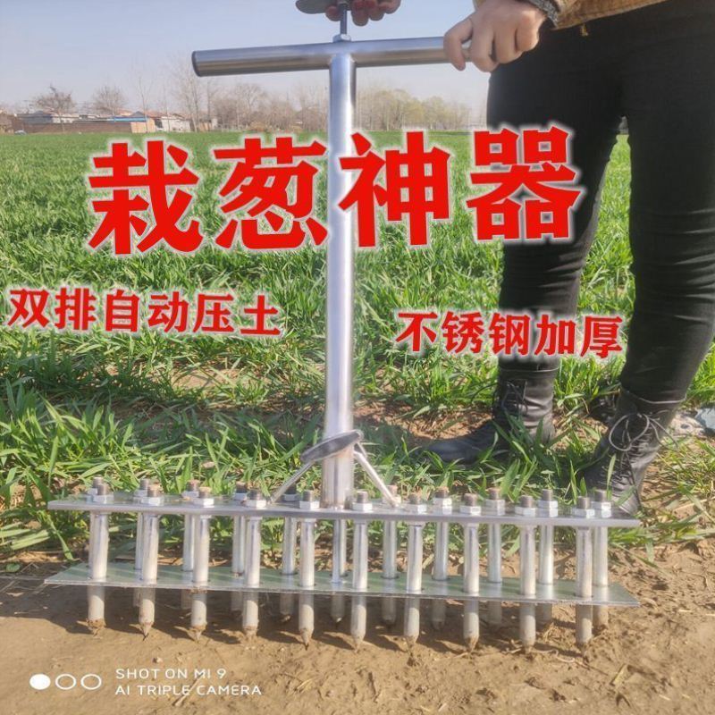 栽葱神器双排栽葱工具大葱栽苗器洋葱打孔器大葱叉双排z栽葱打眼.