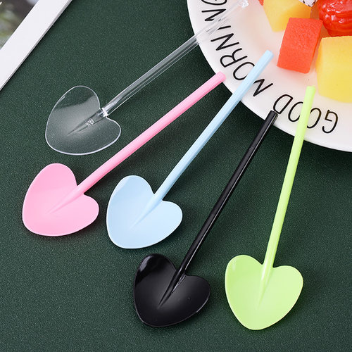 独立包装布丁圣代一次性爱心勺子