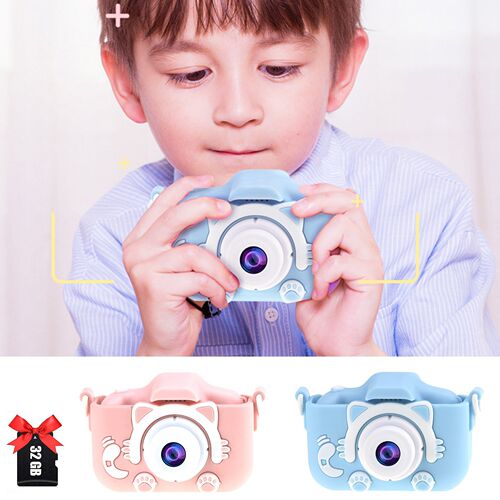 Kid Mini Cartoon Camera 32g Rechargeable Digital Child Camc