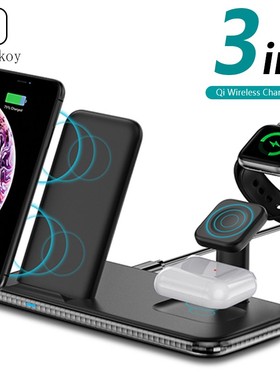 3in1 15W Fast Qi Wireless Charger For iPhone 11 XS Max XR X