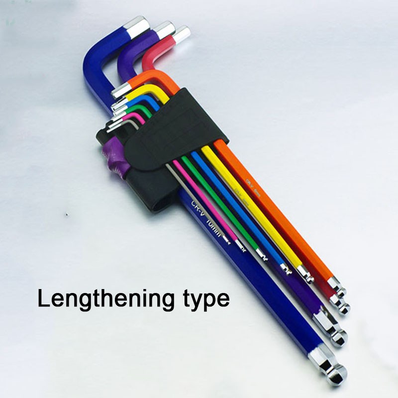 9Pcs 1.5mm-10mm Color Coded-End Hex Allen Key L Wrench Set