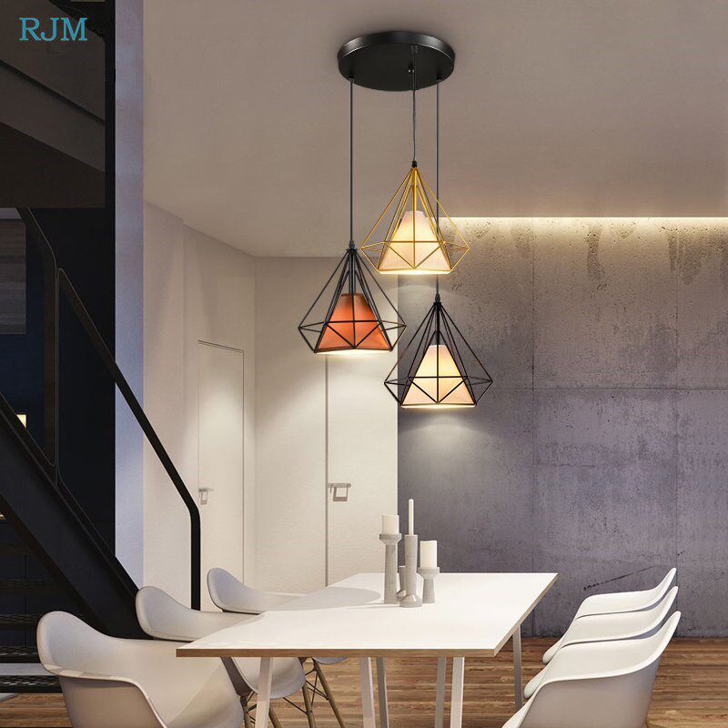 Modern Simple Creative Industrial Iron Pendant Lights Three