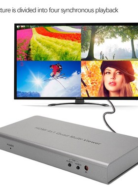 HDMI Switcher 4x1 Seamless Switch 4 In 1 Out Quad Multiview