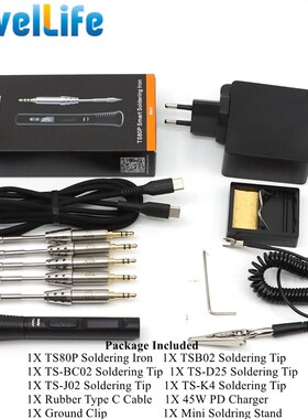 Mini TS80P Portable Electric Soldering Iron Adjustable Tempe