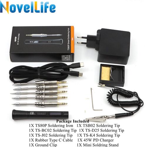 Mini TS80P Portable Electric Soldering Iron Adjustable Tempe