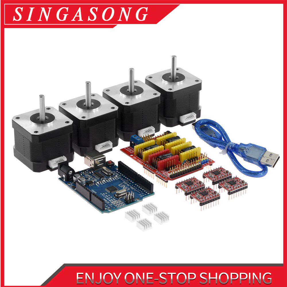 4-lead Nema17 Stepper Motor 42 motor + cnc shield v3 engravi