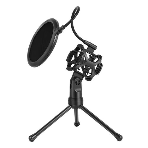 Microphone Pop Filter Holder  Desktop Tripod Stand Anti-Spra