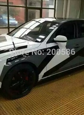 Large Pixel Camo Vinyl Black White Grey Car Wrap Sticker Bi