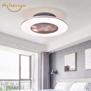 Fashion Round With Light Fan Invisible Modern Fans Ceiling