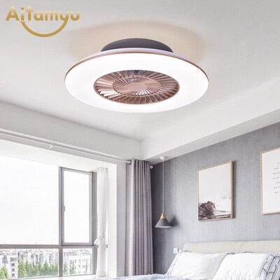 Modern Fashion Ceiling Fan With Light Round Invisible Fans