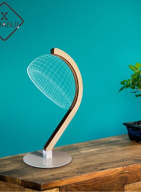 HUANJI Three dimensional wooden stand small table lamp LED