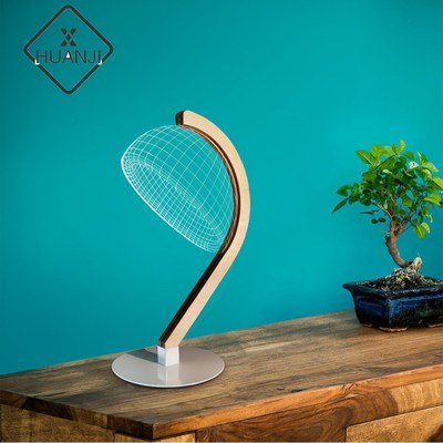 HUANJI Three dimensional wooden stand small table lamp LED