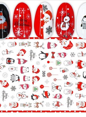 Christmas Nails Art Manicure Back Glue Decal Decorations Na