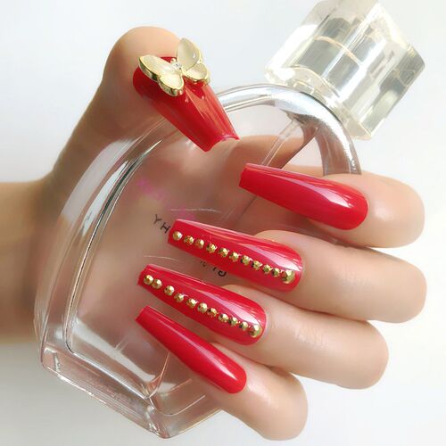 Custom made3D Shinning Rhinestones Matte Burgundy Stiletto